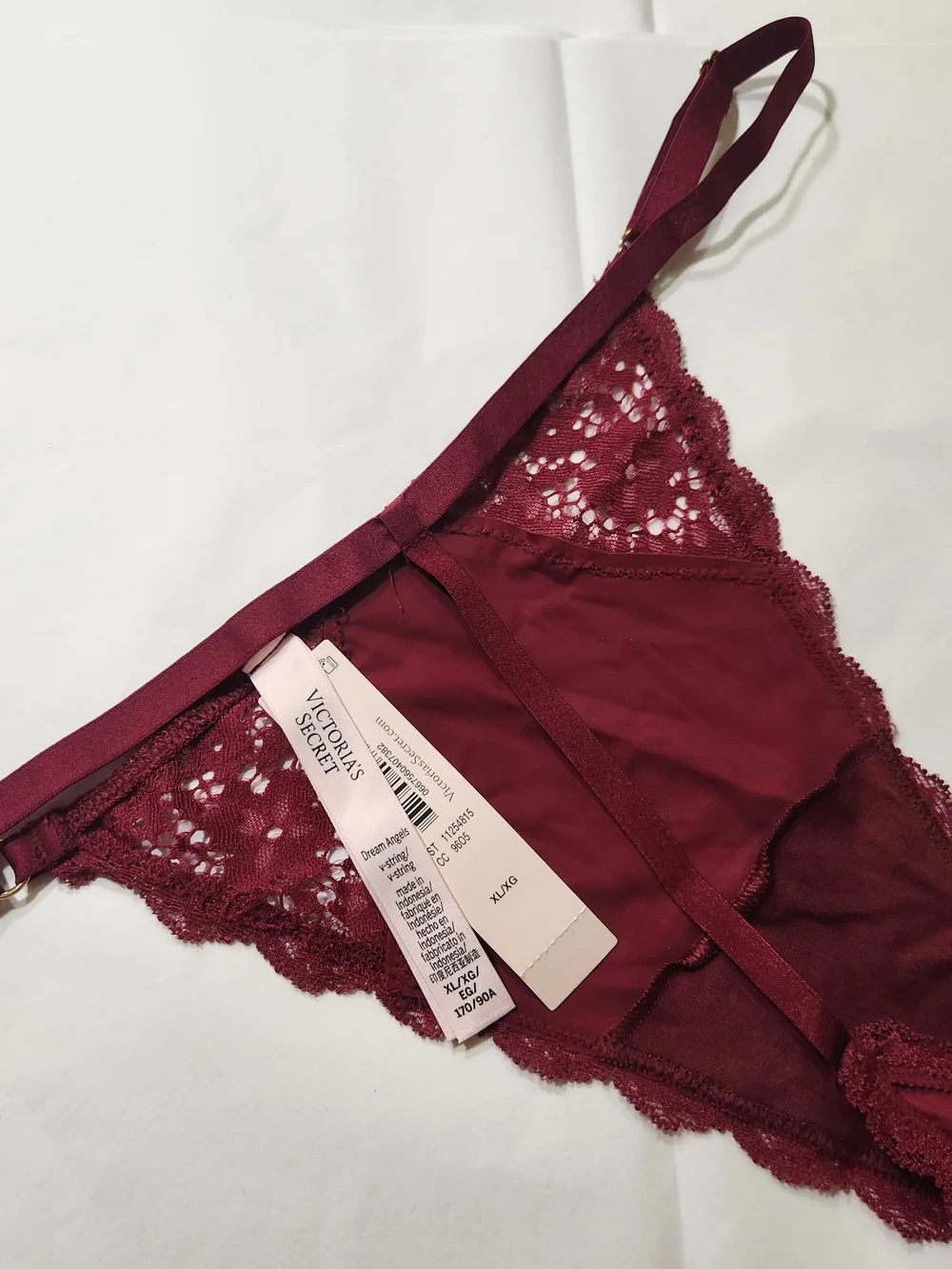 Victoria's Secret Burgundy Lace-Trim Thong Panty
